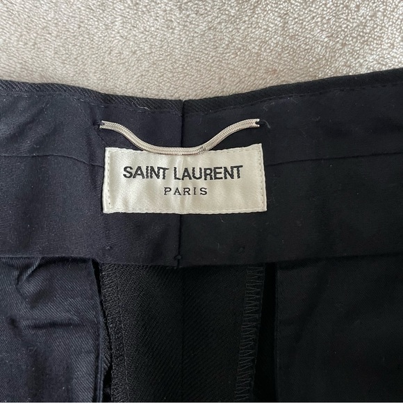 SAINT LAURENT // wool black cigarette trouser crop pants - Picture 2 of 6